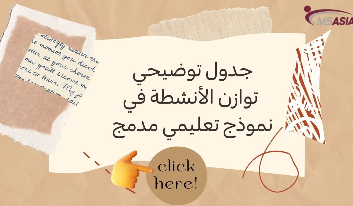جدول توضيحي: توازن الأنشطة في نموذج تعليمي مدمج جدول توضيحي: توازن الأنشطة في نموذج تعليمي مدمج
